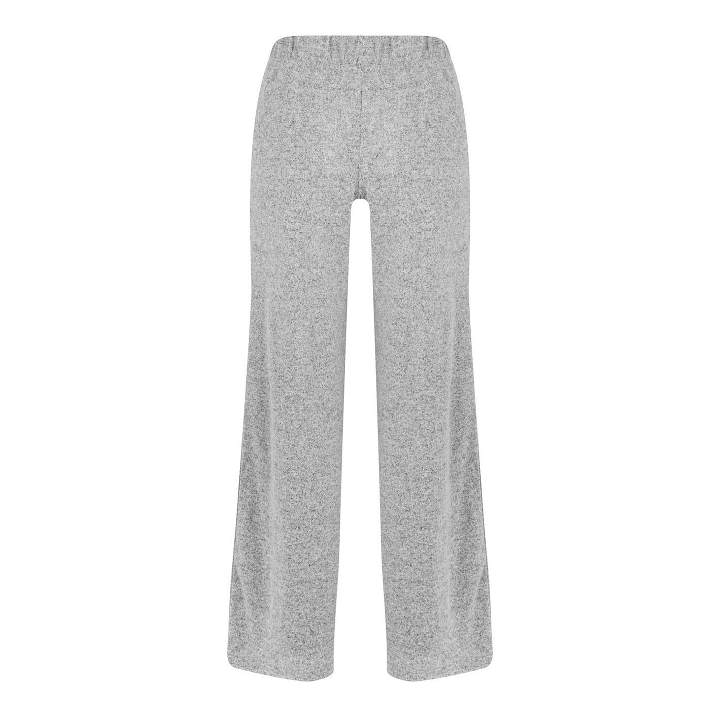 Grey - Back - Be You Womens-Ladies Wide Leg Trousers