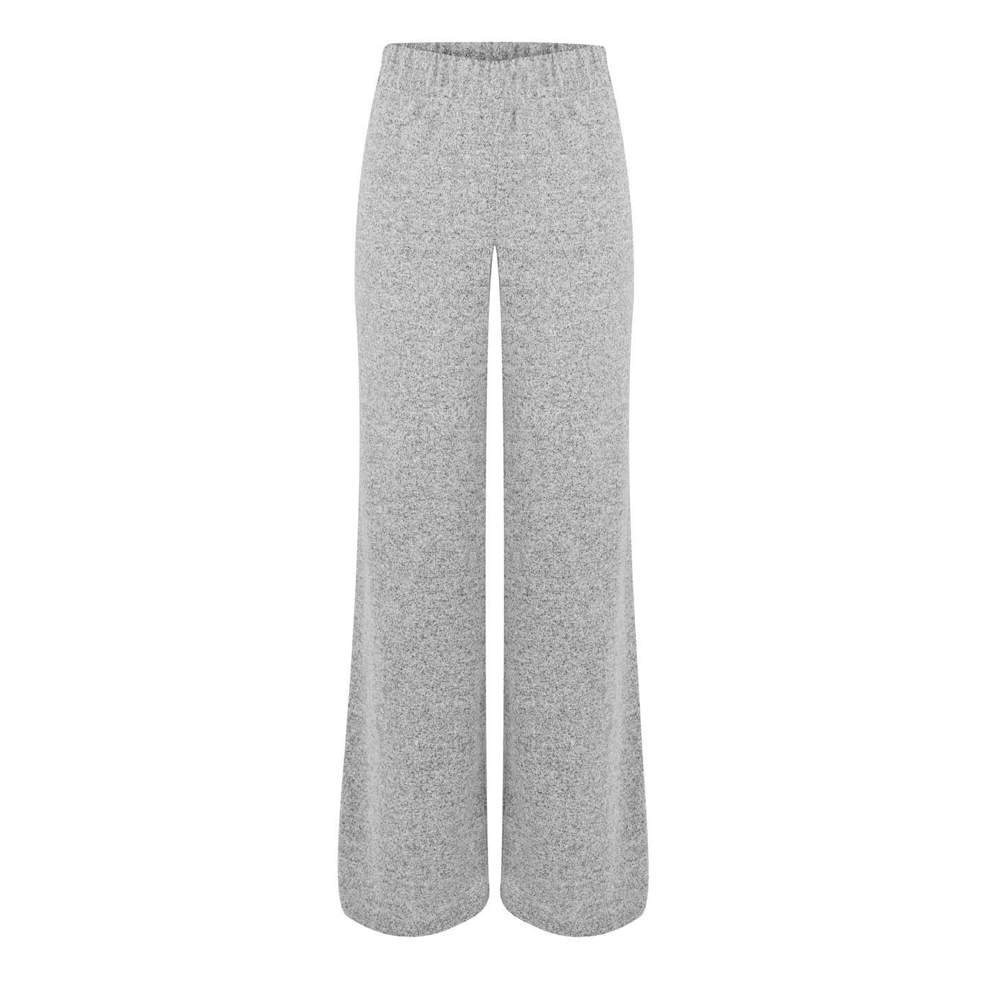 Grey - Front - Be You Womens-Ladies Wide Leg Trousers