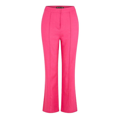 Pink - Front - Biba Womens-Ladies Linen Trousers