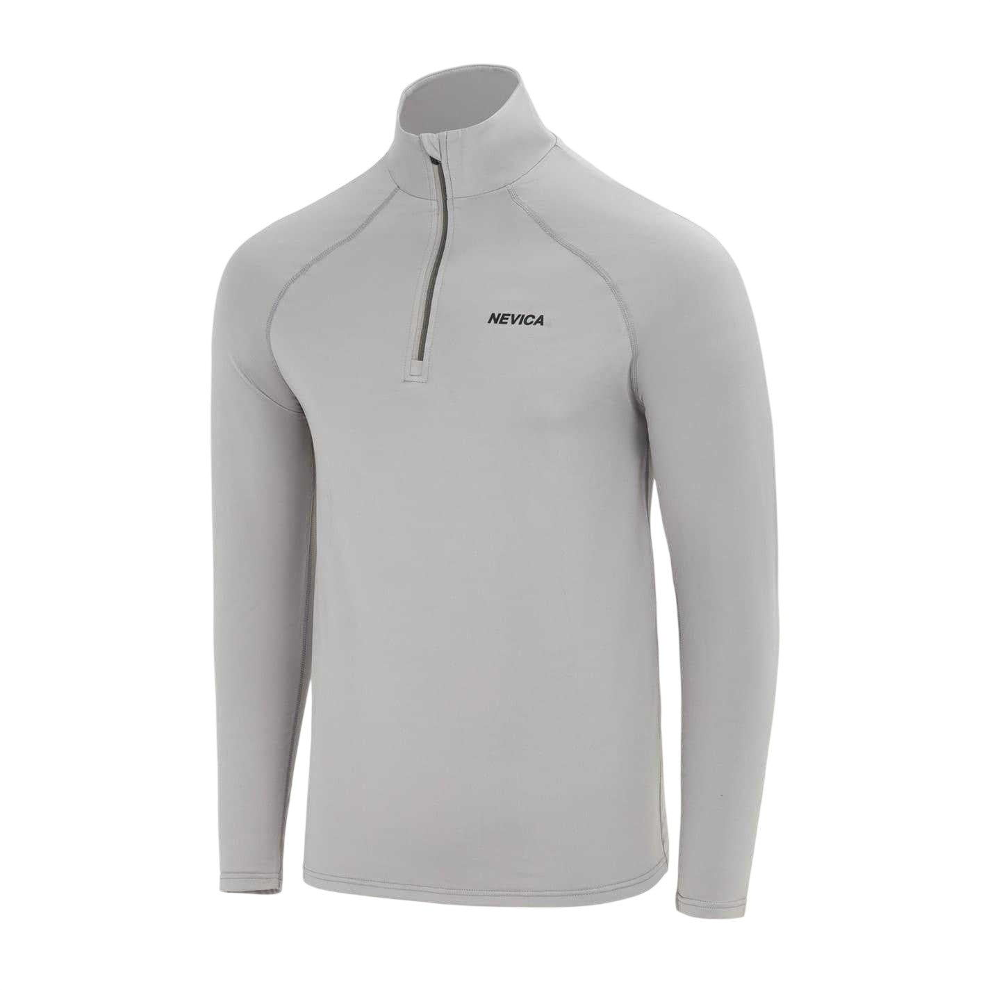 Grey - Side - Nevica Mens Zip Neck Raglan Athletic Top