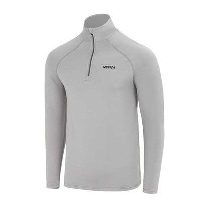 Grey - Side - Nevica Mens Zip Neck Raglan Athletic Top