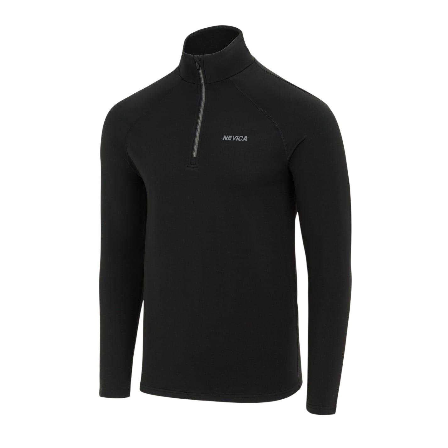 Black - Side - Nevica Mens Zip Neck Raglan Athletic Top