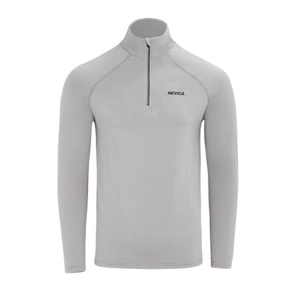 Grey - Front - Nevica Mens Zip Neck Raglan Athletic Top