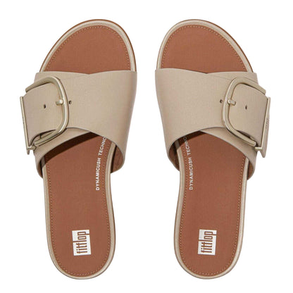 Beige - Lifestyle - FitFlop Womens-Ladies Leather Sliders