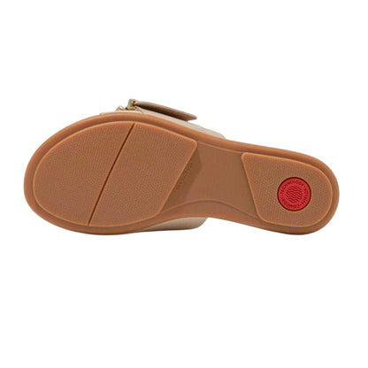 Beige - Pack Shot - FitFlop Womens-Ladies Leather Sliders