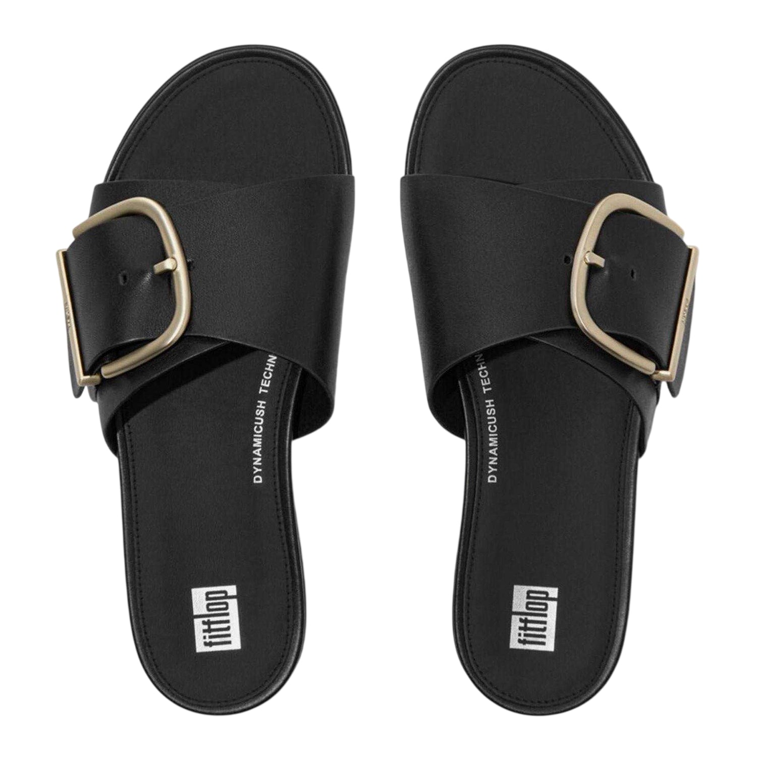 Black - Lifestyle - FitFlop Womens-Ladies Leather Sliders