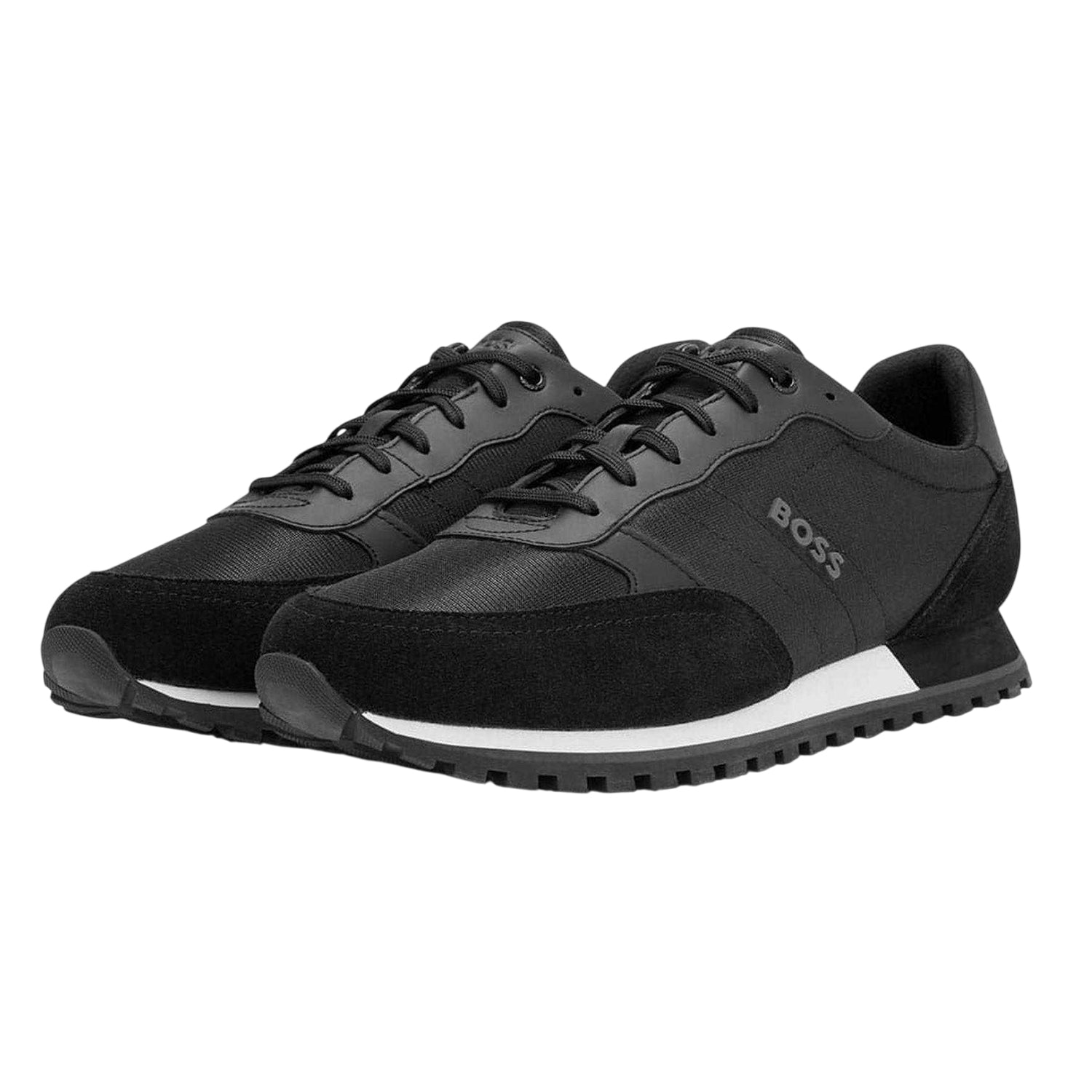 Black-White - Lifestyle - Boss Mens Parkour Leather Low Cut Trainers