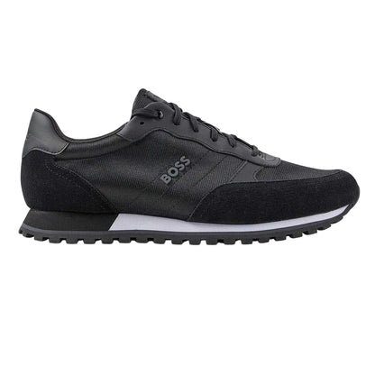 Black-White - Front - Boss Mens Parkour Leather Low Cut Trainers