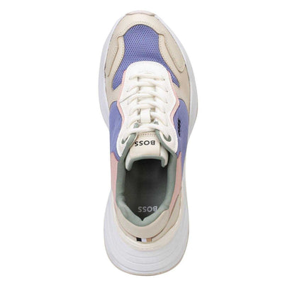 Purple - Side - Boss Womens-Ladies Noa Leather Trainers