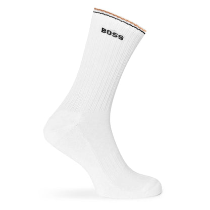 White - Front - Boss Mens Logo Ankle Socks (Pack of 3)