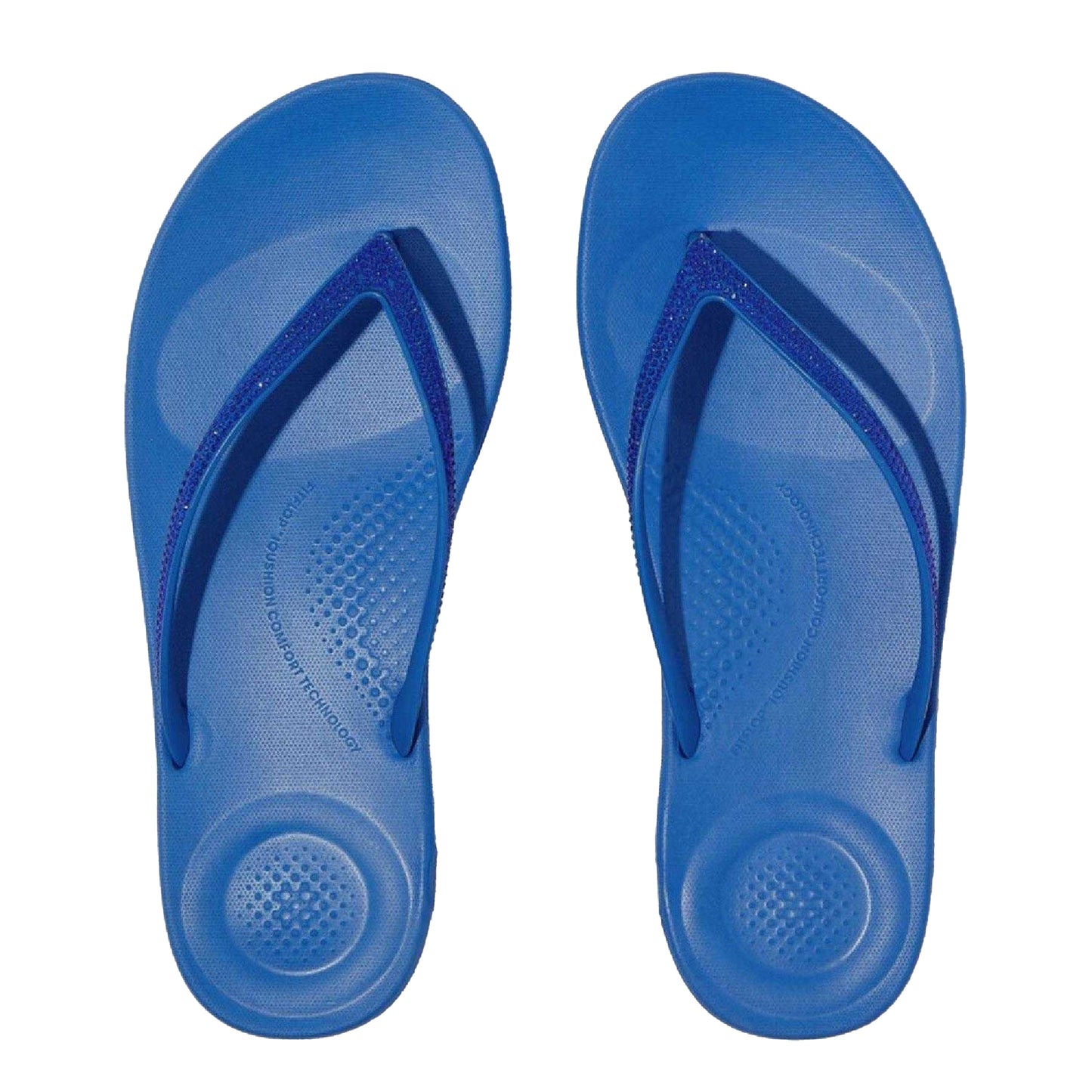 Grey Blue - Side - FitFlop Womens-Ladies Sparkle iQushion Flip Flops