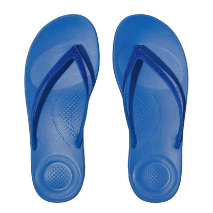 Grey Blue - Side - FitFlop Womens-Ladies Sparkle iQushion Flip Flops
