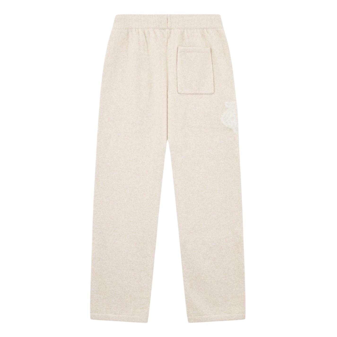 Beige - Back - Couture Womens-Ladies Wool Blend Relaxed Fit Joggers