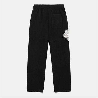 Black - Back - Couture Womens-Ladies Wool Blend Relaxed Fit Joggers