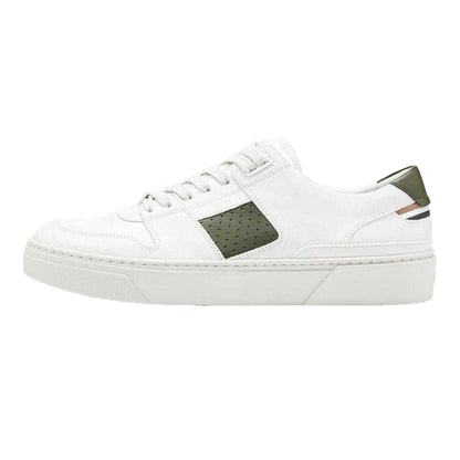 White - Back - Boss Mens Gary Logo Leather Tennis Trainers