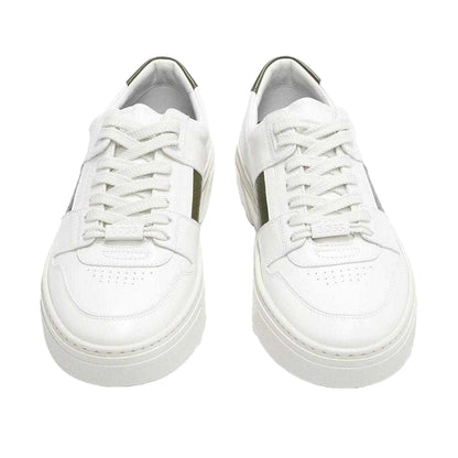 White - Side - Boss Mens Gary Logo Leather Tennis Trainers
