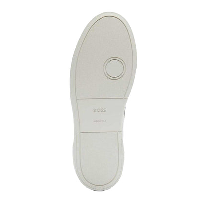 White - Lifestyle - Boss Mens Gary Logo Leather Tennis Trainers