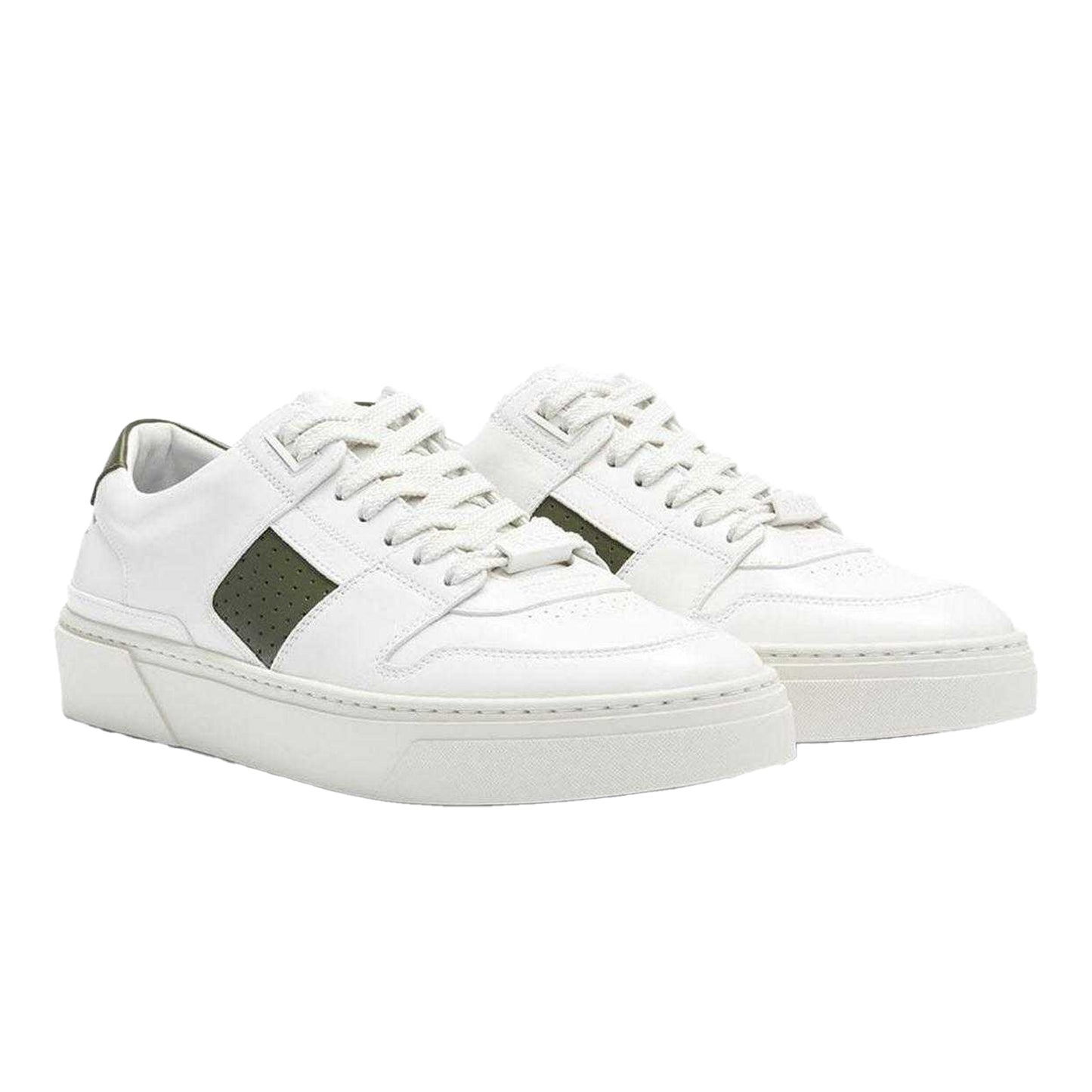 White - Pack Shot - Boss Mens Gary Logo Leather Tennis Trainers