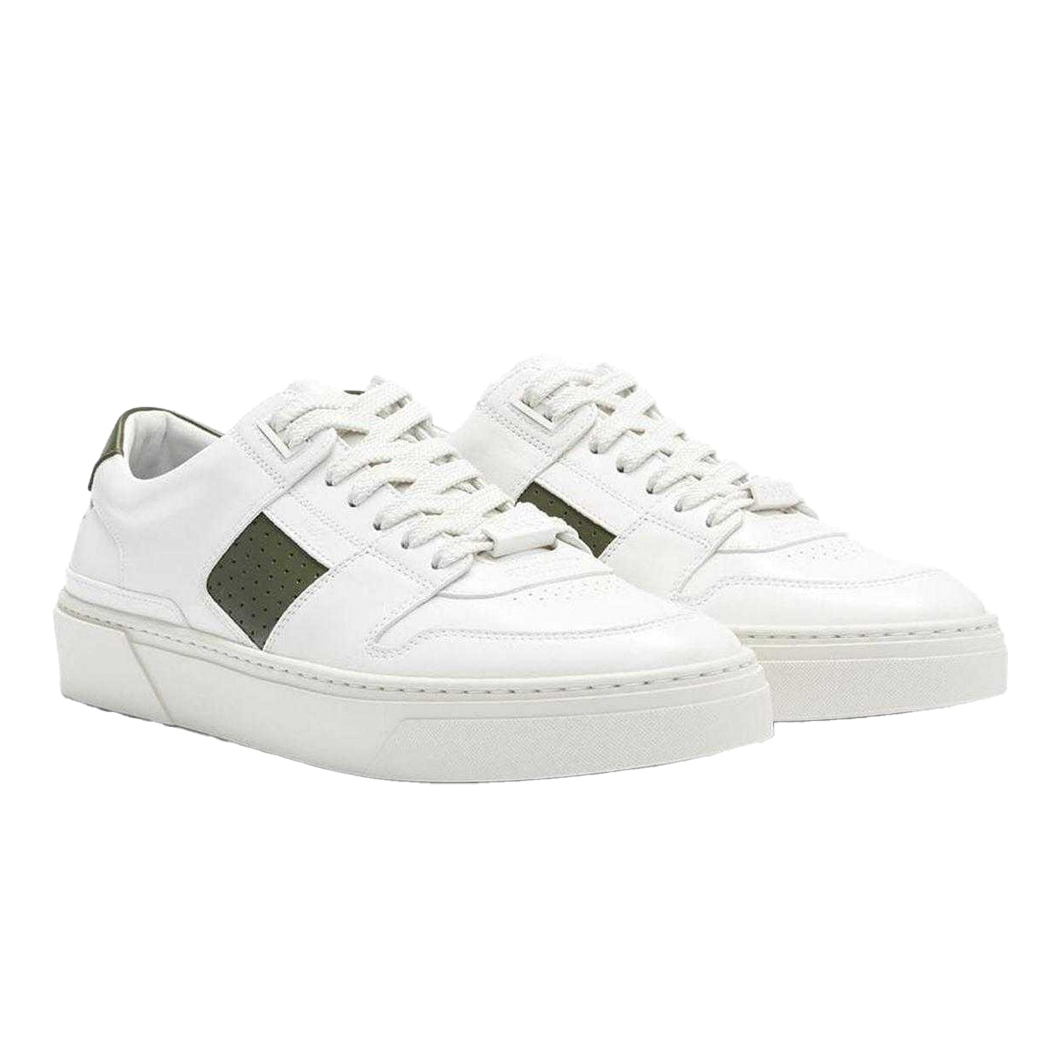White - Pack Shot - Boss Mens Gary Logo Leather Tennis Trainers