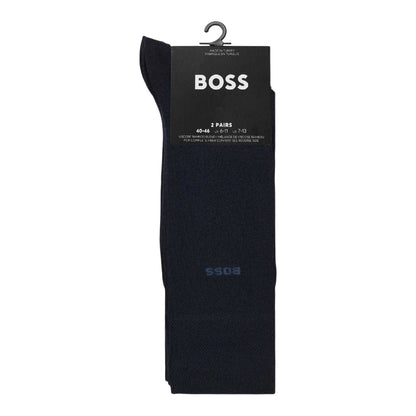 Dark Blue - Side - Boss Mens Socks (Pack of 2)