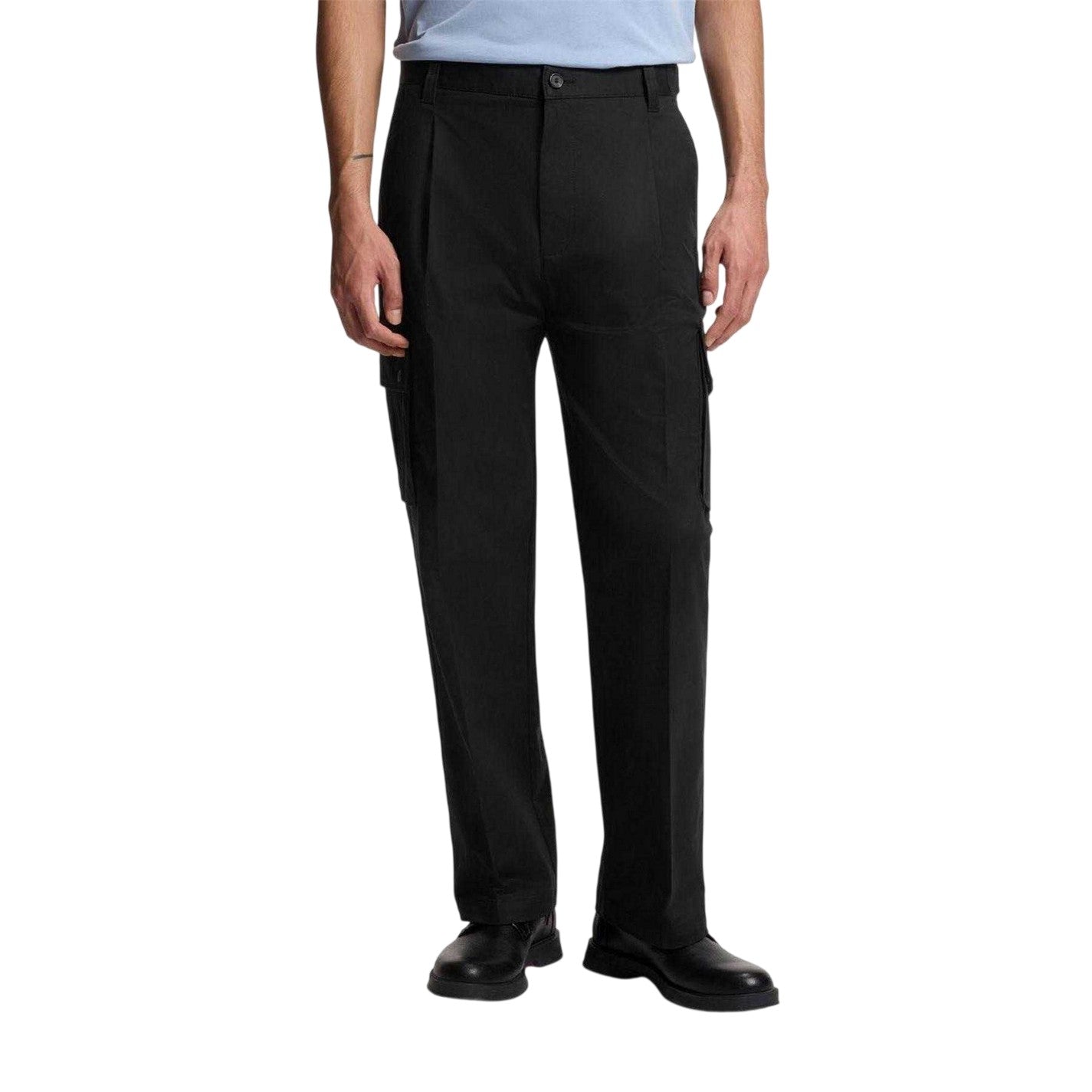 Black - Lifestyle - Hugo Mens Relaxed Fit Cargo Trousers