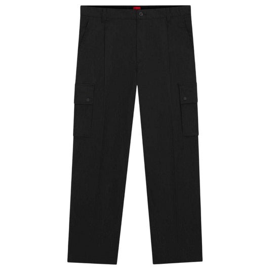 Black - Front - Hugo Mens Relaxed Fit Cargo Trousers
