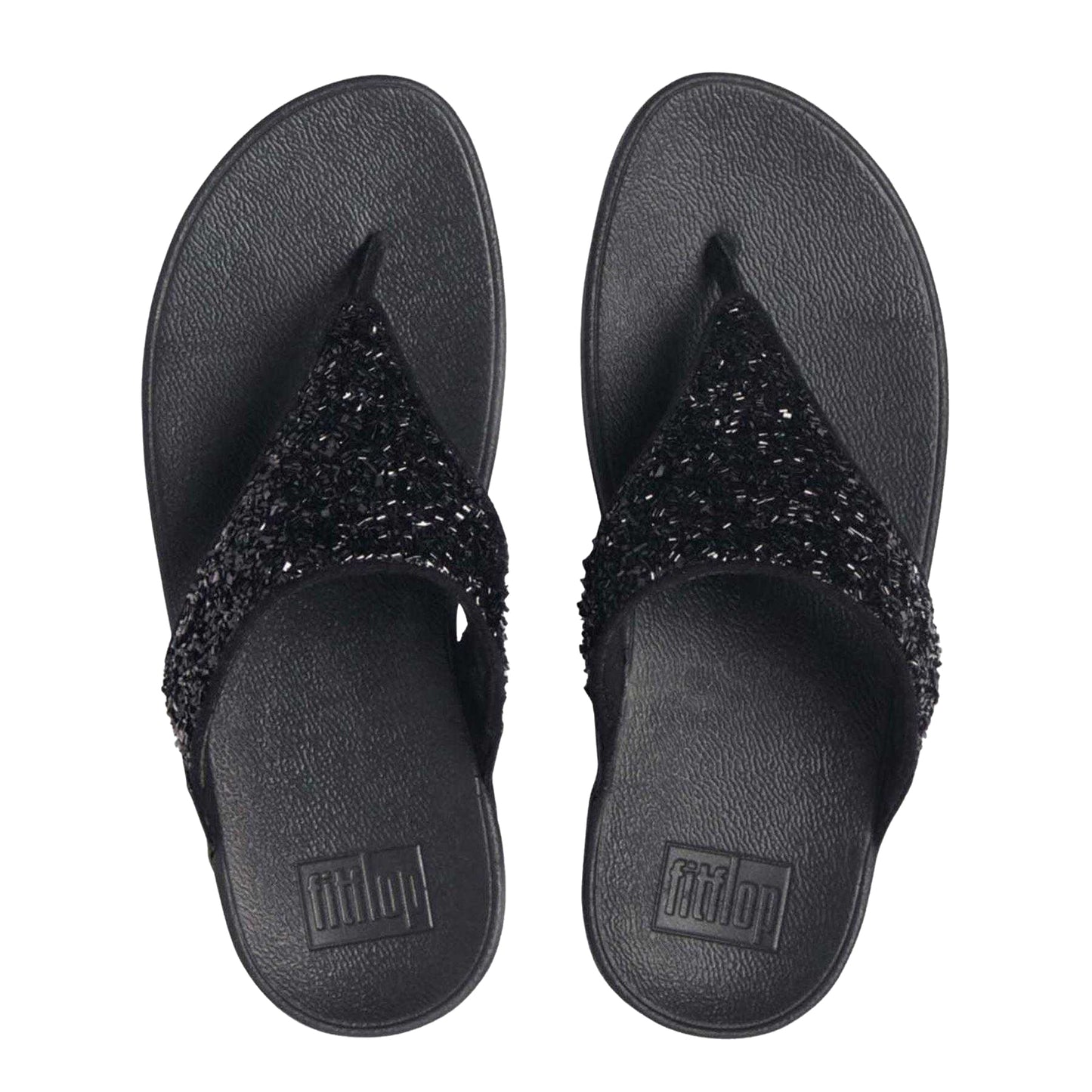 Black - Side - FitFlop Womens-Ladies Lulu Summerfoil Wedge Sandals