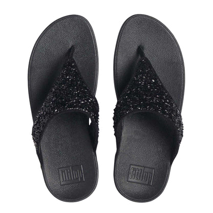 Black - Side - FitFlop Womens-Ladies Lulu Summerfoil Wedge Sandals