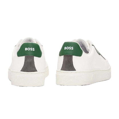 White - Back - Boss Mens Rhys Tennis Trainers