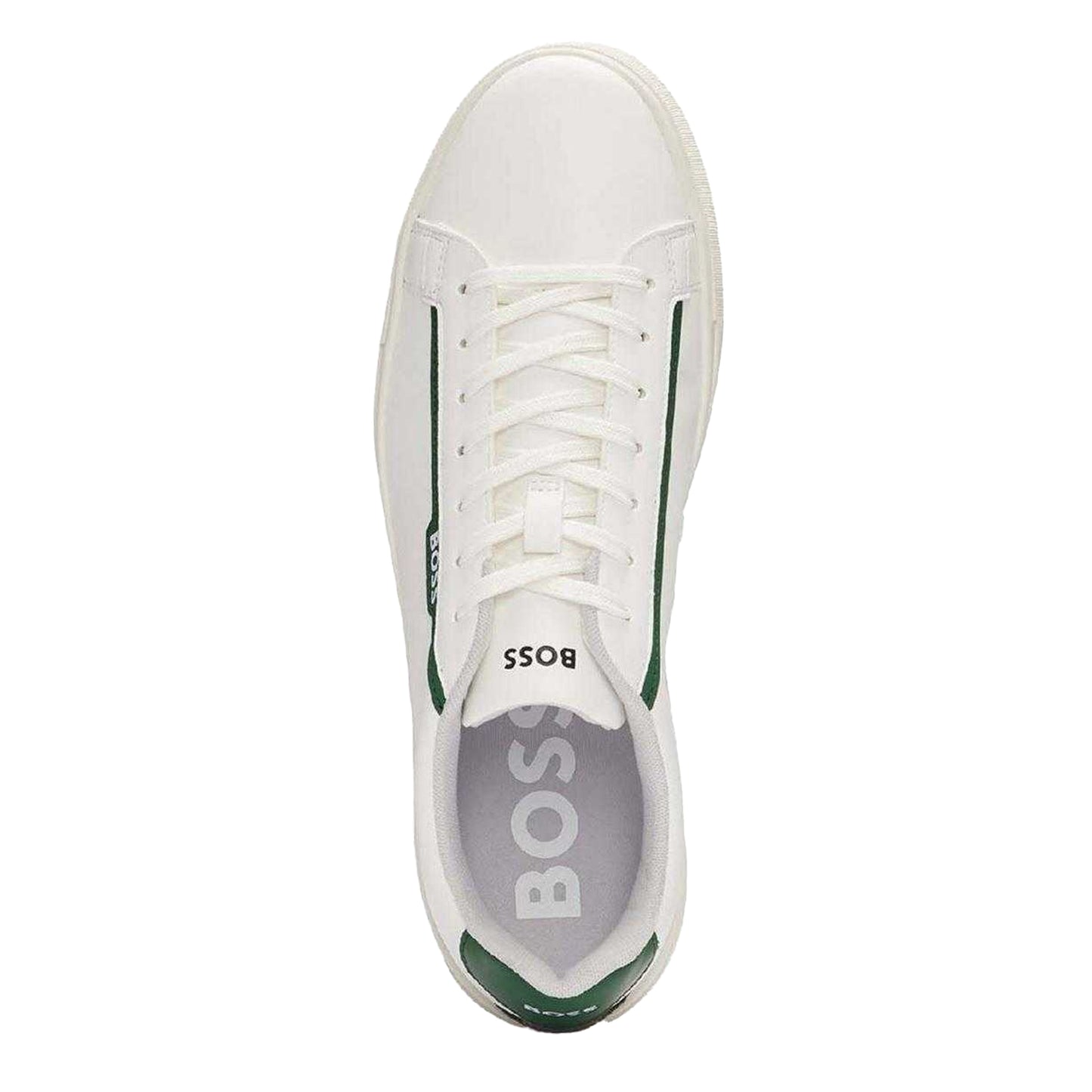 White - Side - Boss Mens Rhys Tennis Trainers