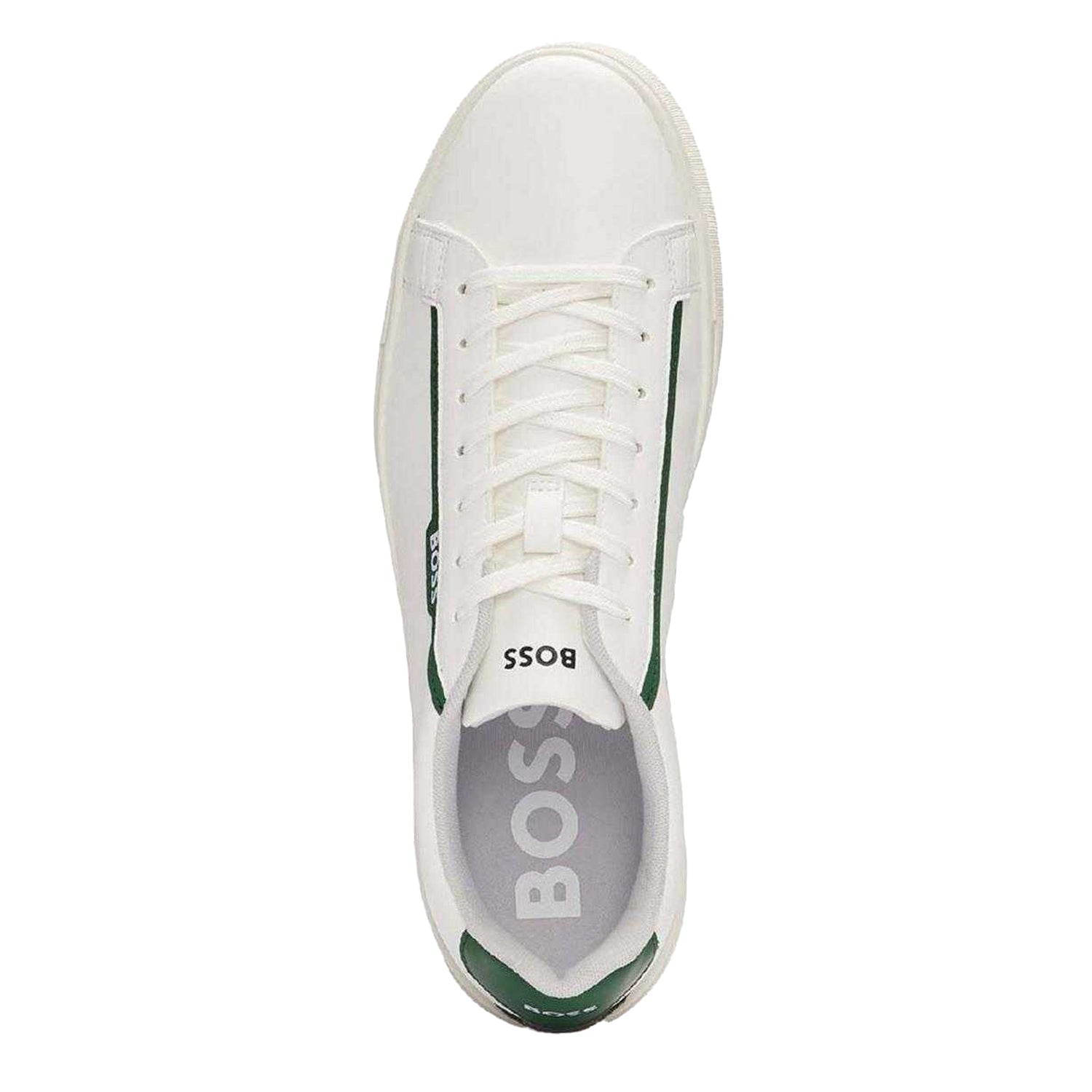 White - Side - Boss Mens Rhys Tennis Trainers