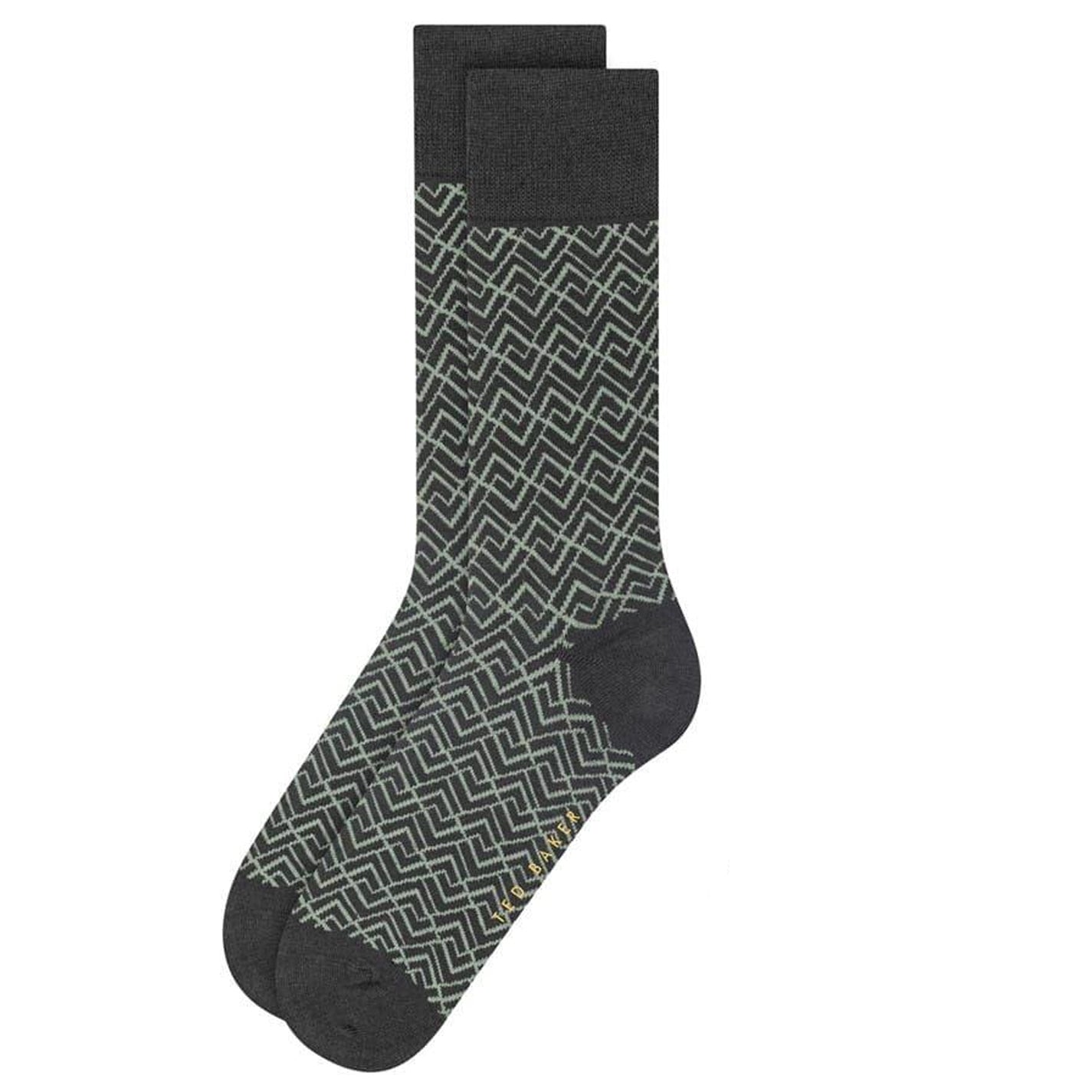 Green-Charcoal-Brown - Lifestyle - Ted Baker Mens Crew Socks (Pack of 3)