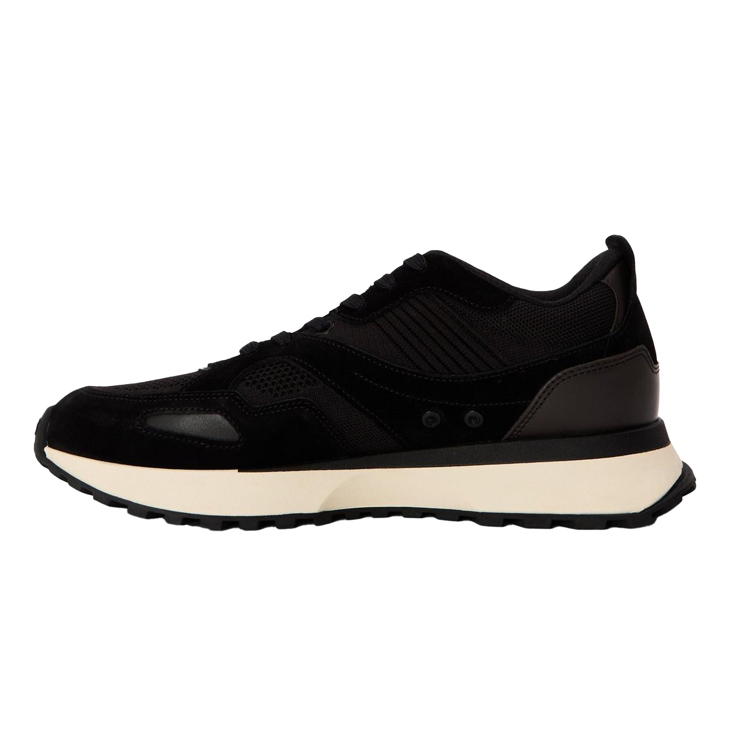Black - Back - Boss Mens Jonah Run Leather Trainers