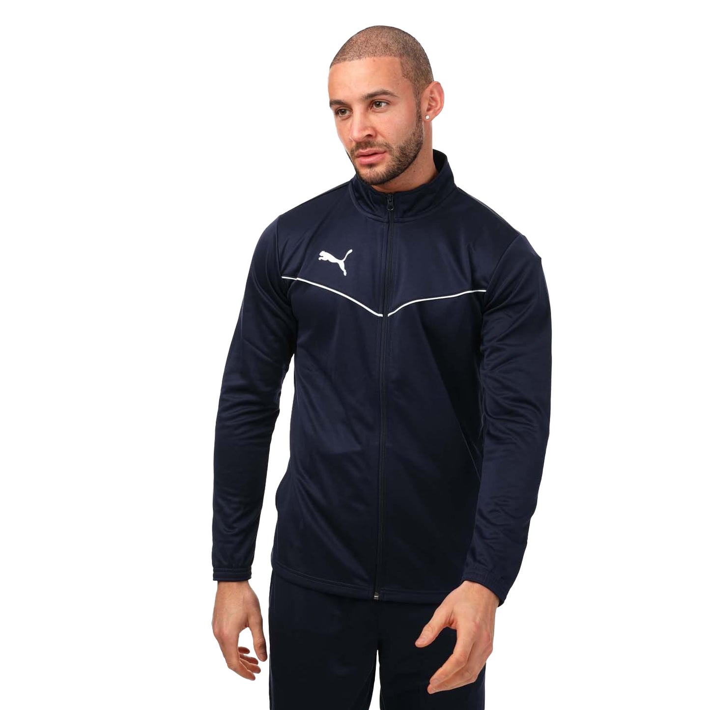 Navy - Front - Puma Mens Team Rise Polyester Training Jacket
