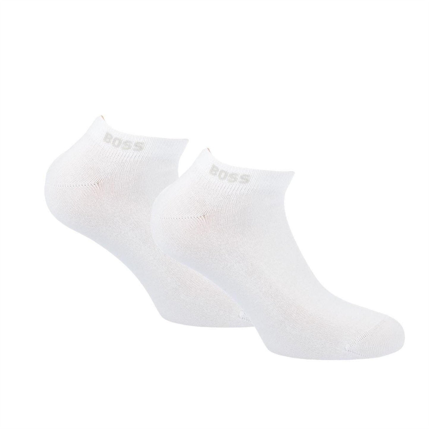 White - Front - Boss Mens Bamboo Ankle Socks (Pack of 2)