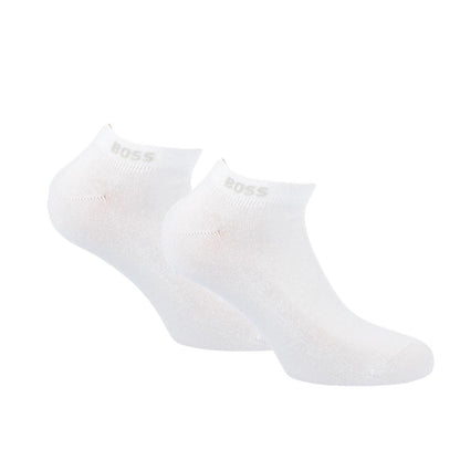 White - Front - Boss Mens Bamboo Ankle Socks (Pack of 2)