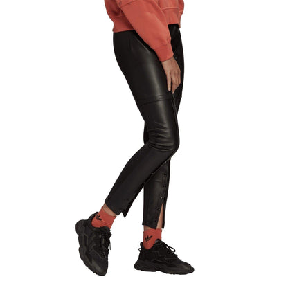Black - Side - Adidas Womens-Ladies Originals Faux Leather Detachable Trousers