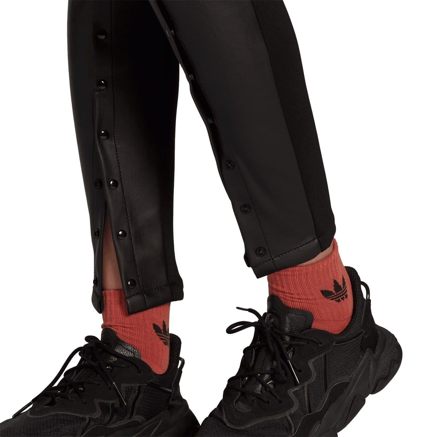 Black - Lifestyle - Adidas Womens-Ladies Originals Faux Leather Detachable Trousers