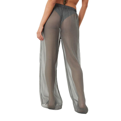 Khaki Green - Back - Jack Wills Womens-Ladies Chiffon Beach Trousers