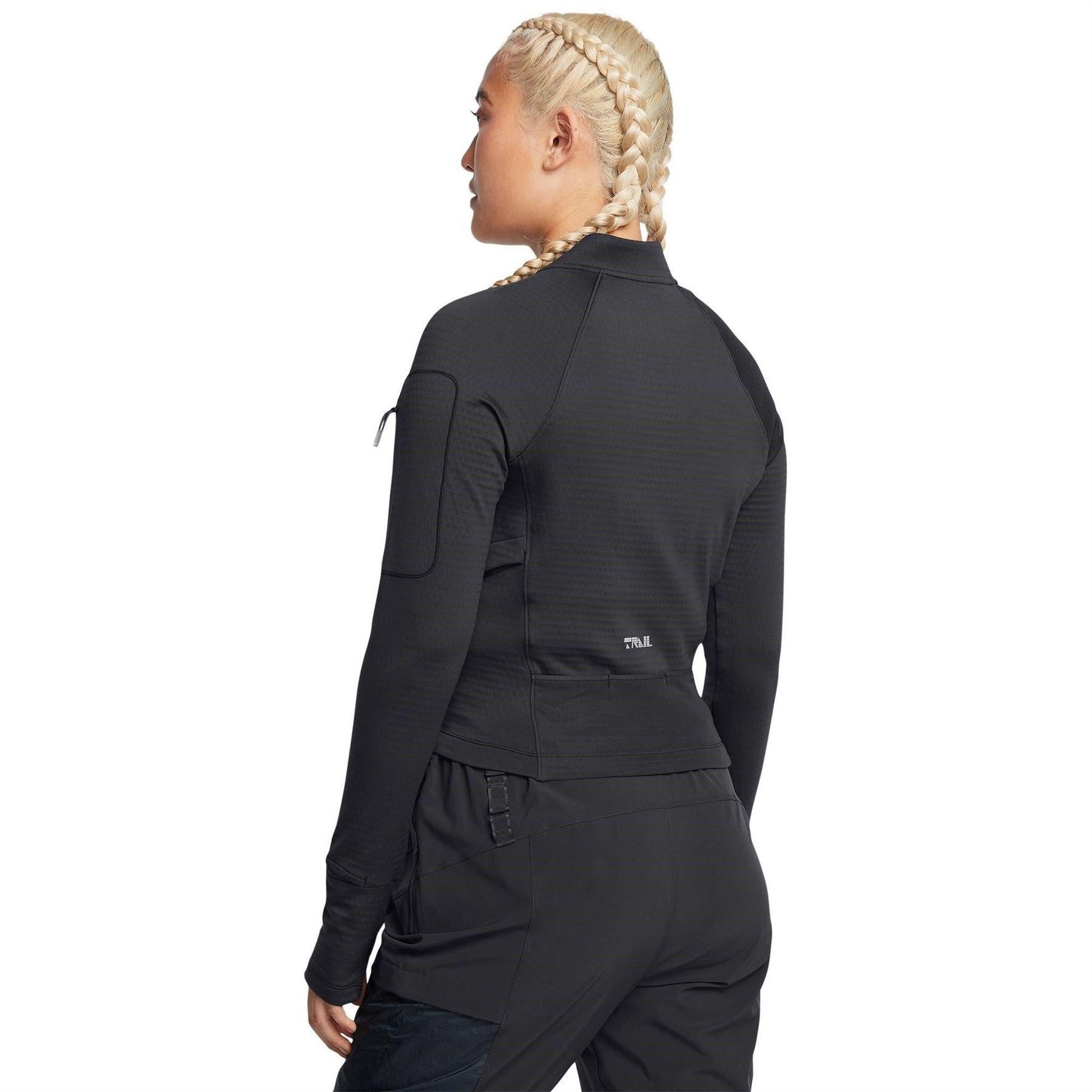 Anthracite - Back - Under Armour Womens-Ladies Trail Long-Sleeved Base Layer Top