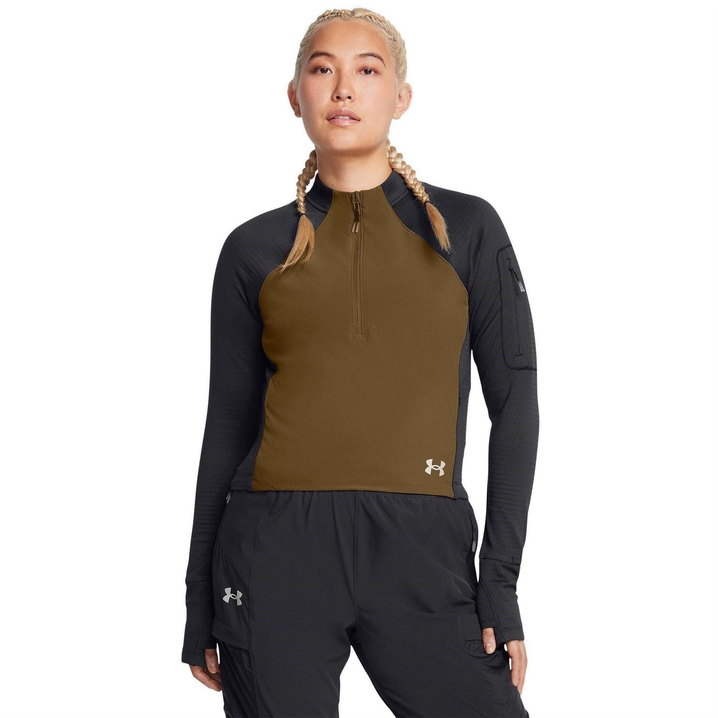 Anthracite - Pack Shot - Under Armour Womens-Ladies Trail Long-Sleeved Base Layer Top