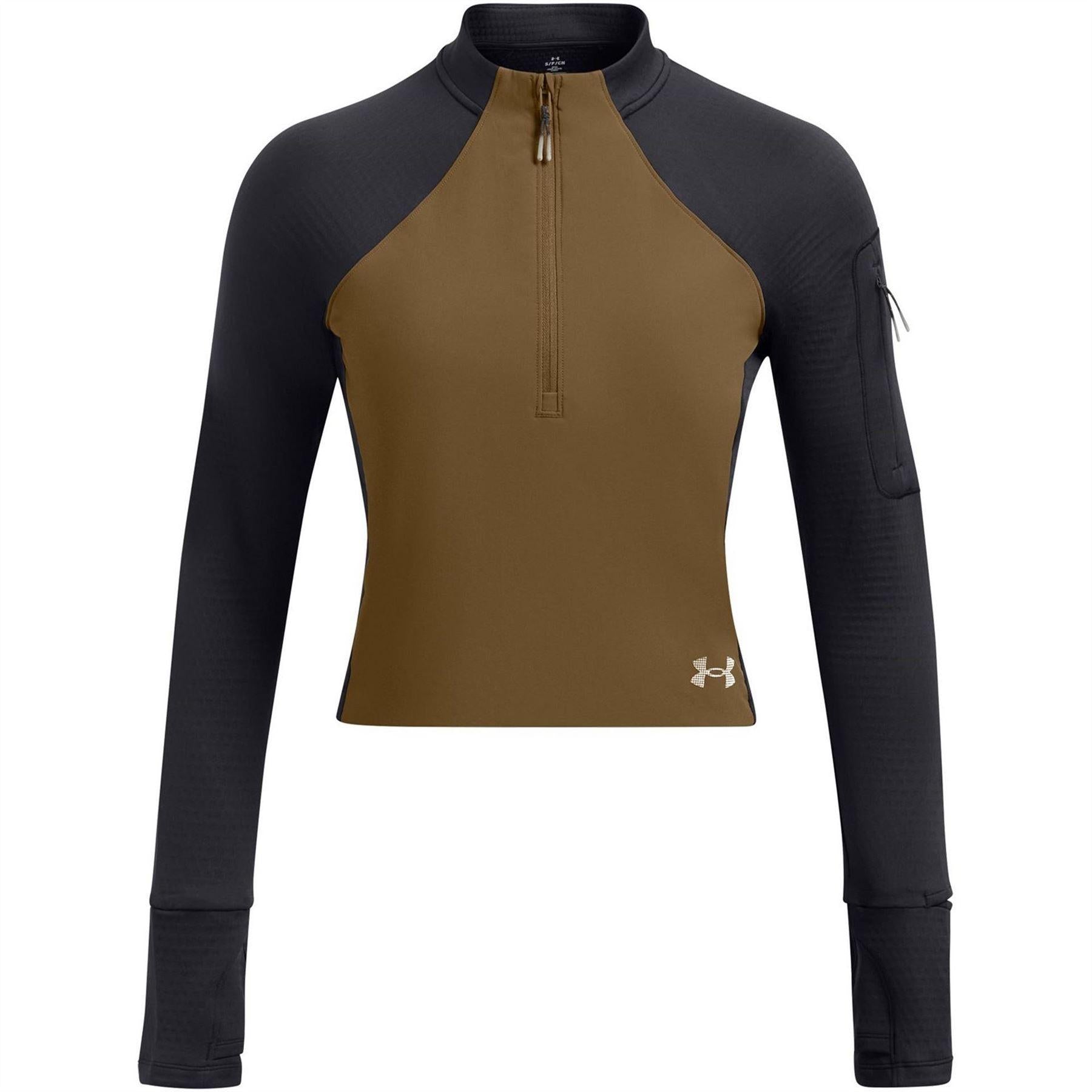 Anthracite - Front - Under Armour Womens-Ladies Trail Long-Sleeved Base Layer Top