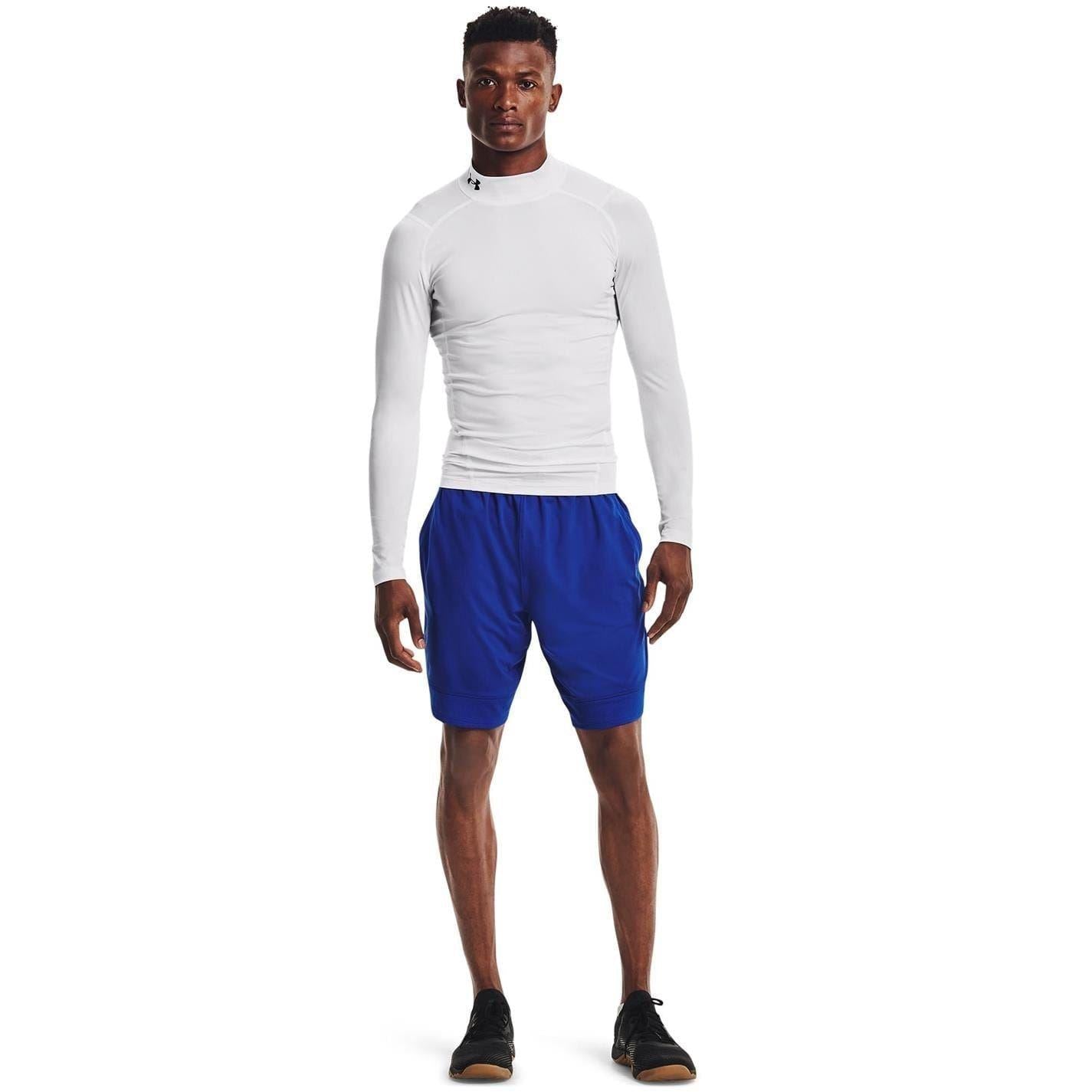 White - Lifestyle - Under Armour Mens HeatGear Mock Neck Raglan Long-Sleeved Base Layer Top