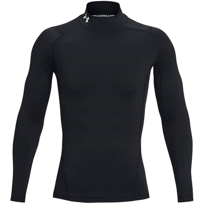 Black - Front - Under Armour Mens HeatGear Mock Neck Raglan Long-Sleeved Base Layer Top