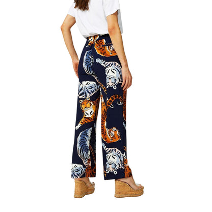 Black - Back - Biba Womens-Ladies Tiger Wide Leg Trousers