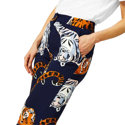 Black - Side - Biba Womens-Ladies Tiger Wide Leg Trousers