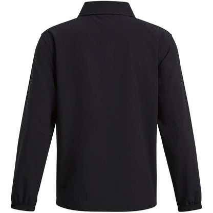 Black-White - Back - Under Armour Boys Woven Snap-Front Coach Jacket