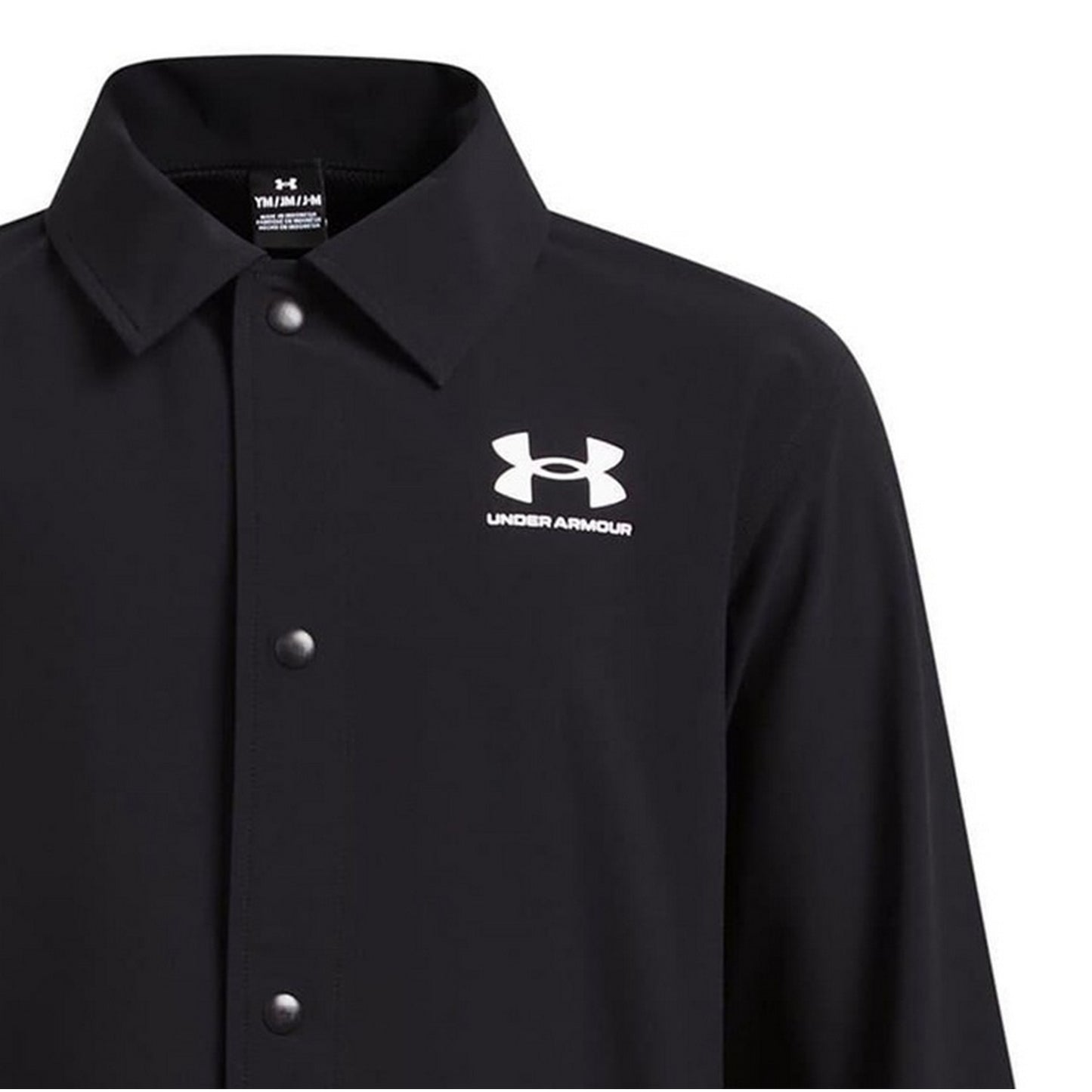 Black-White - Lifestyle - Under Armour Boys Woven Snap-Front Coach Jacket