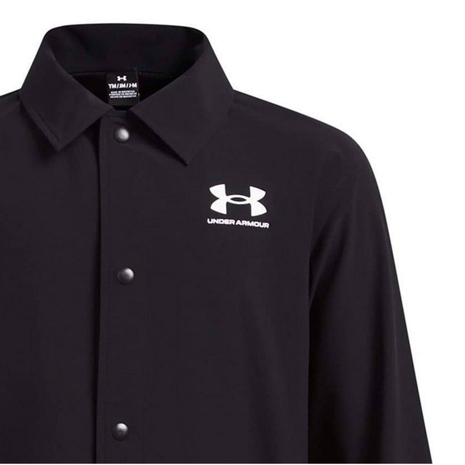 Black-White - Lifestyle - Under Armour Boys Woven Snap-Front Coach Jacket