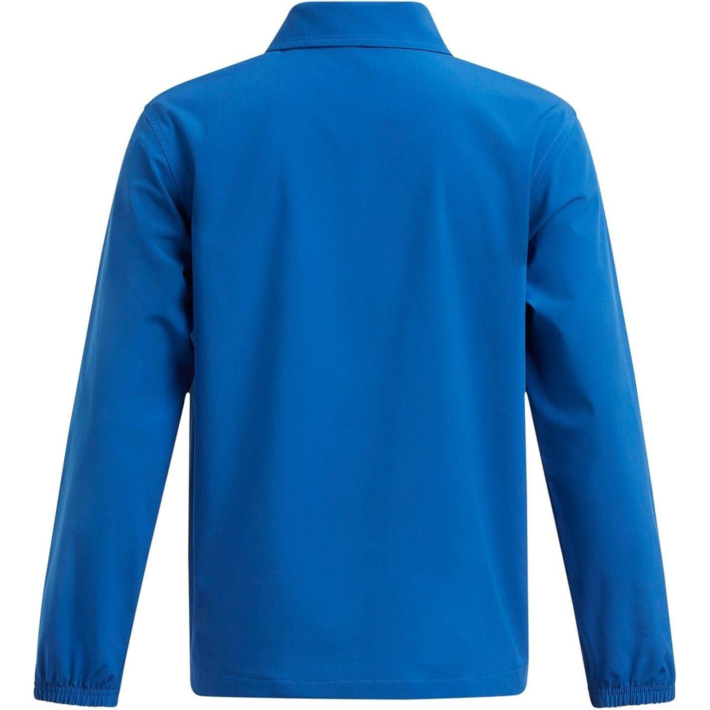 Blue - Back - Under Armour Boys Woven Snap-Front Coach Jacket